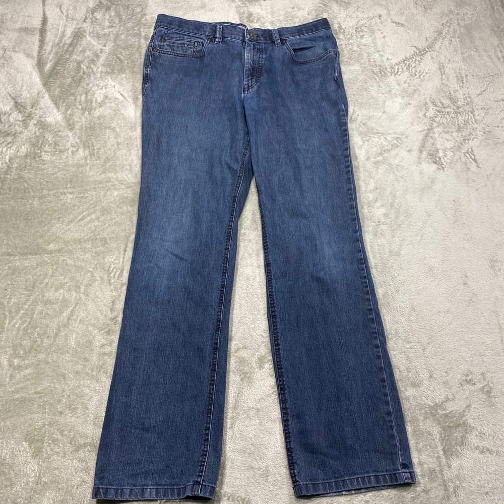 Hiltl‎ Denim Jeans Mens 34x32 Blue Dark Wash Bootcut Classic Fit Casual Pants